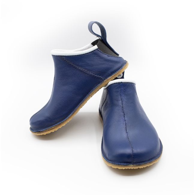 Pantofiori de interior Cadet din piele naturala Albastra BabyFox - FOXCDT868