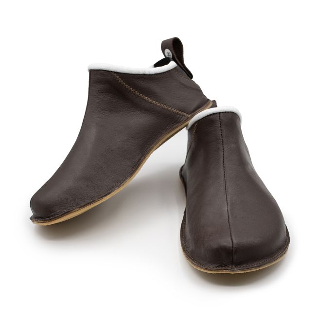 Pantofiori pentru interior Cadet din piele naturala Maro Ciocolato BabyFox - FOXCDT888CIO