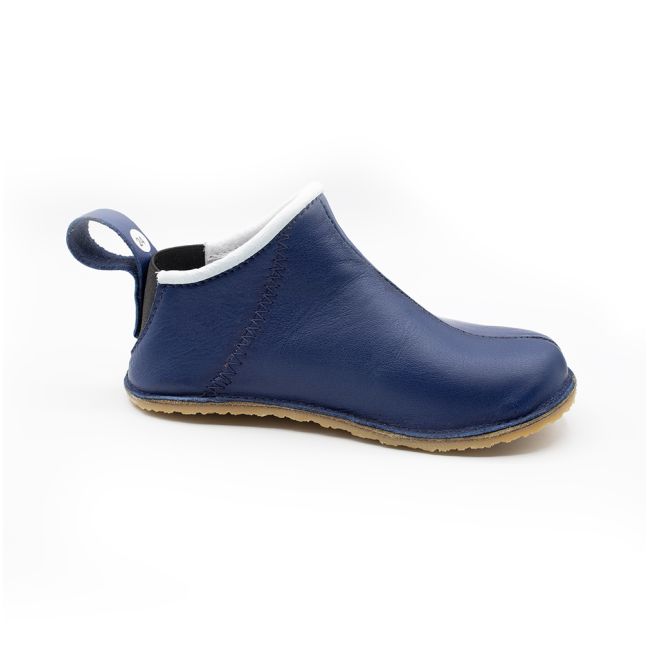 Pantofiori de interior Cadet din piele naturala Albastra BabyFox - FOXCDT868