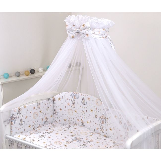 Baldachin Din Tul, Funda Din Bumbac, Imprimeu Lenjerie Circ Blue, Amy 300x160 Cm, Suport De Prindere Inclus, 153h Cm Pjb84772+s