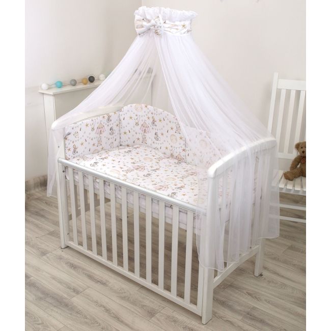 Baldachin Din Tul, Funda Din Bumbac, Imprimeu Lenjerie Circ Roz, Amy 300x160 Cm, Suport De Prindere Inclus, 153h Cm Pjb84773+s