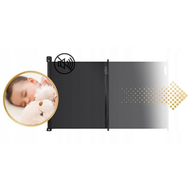 Bariera de protectie pentru scari si usi, 50-140 cm, nukido 718400 - negru edeedi718400