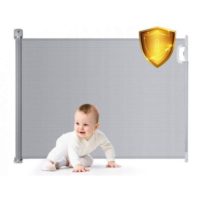 Bariera de protectie pentru scari si usi, 50-140 cm, nukido 718401 - gri edeedi718401