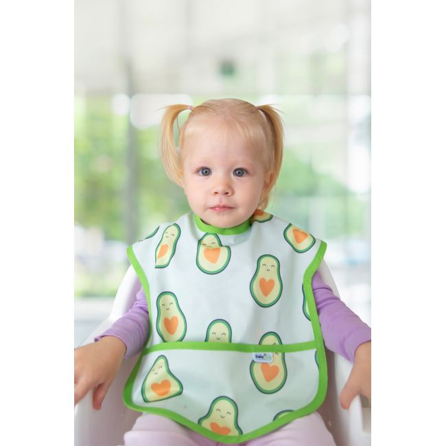 Baveta cu buzunar BLW , BabyJem, 28x41 cm (Model: Avocado) JEMbj_7883