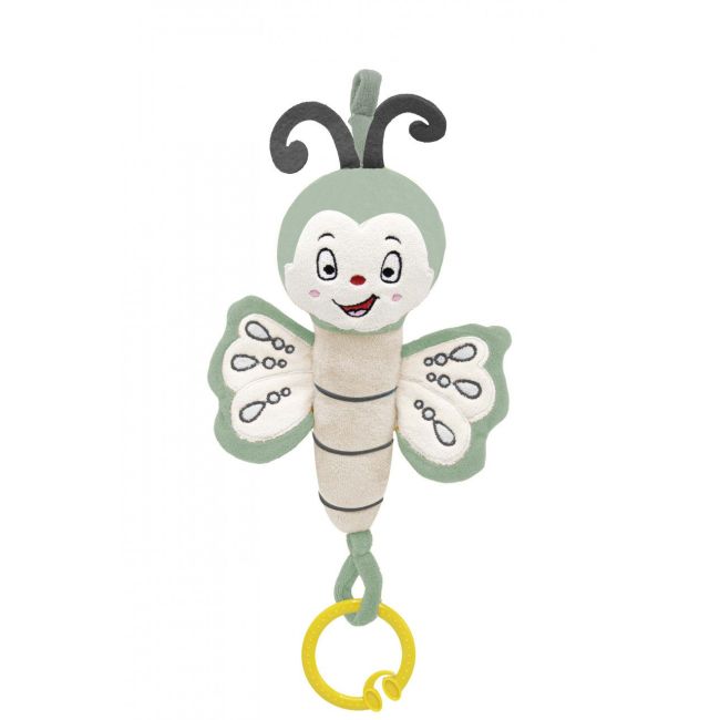 Jucarie din plus cu vibratii pentru bebelusi Fluture, 6 luni+, BabyJem (Culoare: Roz) JEMbj_8312