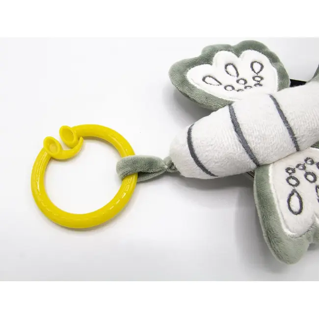 Jucarie din plus cu vibratii pentru bebelusi Fluture, 6 luni+, BabyJem (Culoare: Roz) JEMbj_8312