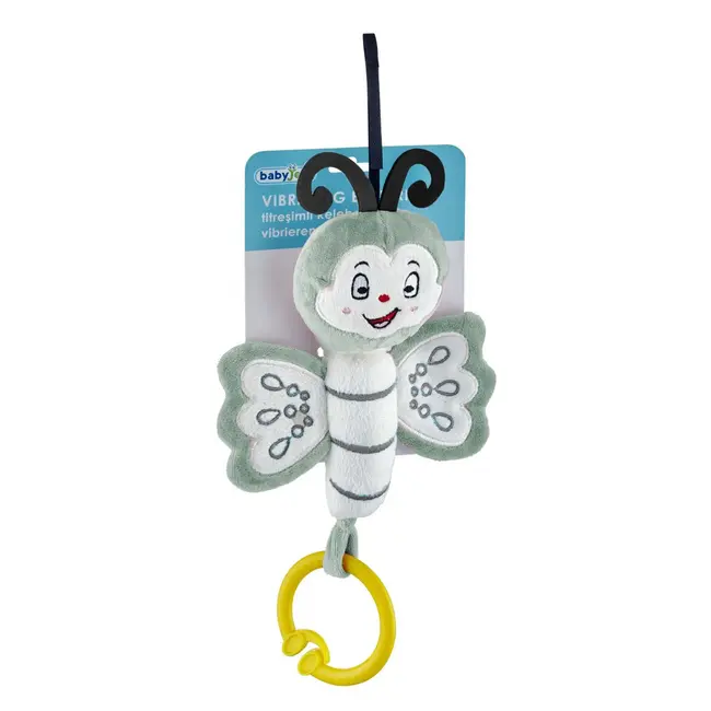 Jucarie din plus cu vibratii pentru bebelusi Fluture, 6 luni+, BabyJem (Culoare: Verde) JEMbj_8311