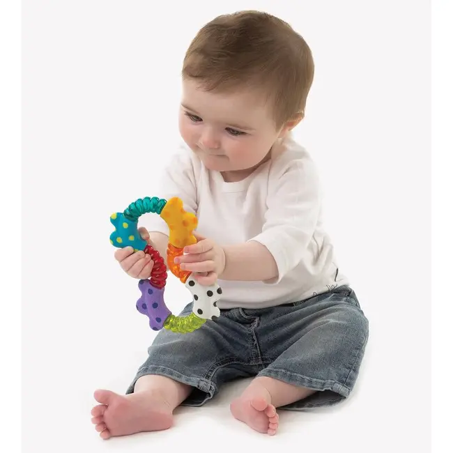 Jucarie zornaitoare, Cu diferite texturi, Dimensiune mare, Click and twist Rattle, Playgro BYN535853