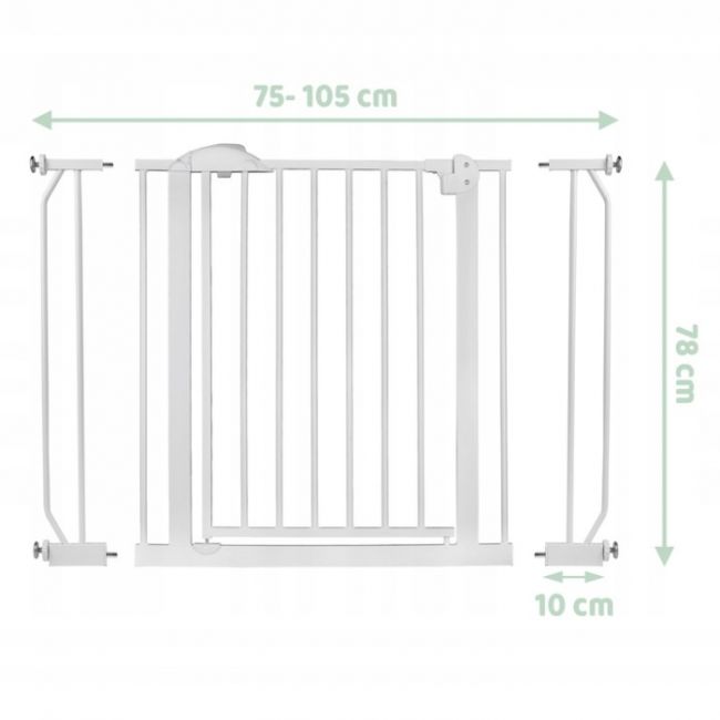 Poarta siguranta 75-105 cm nukido 718100 - alb edeedi718100