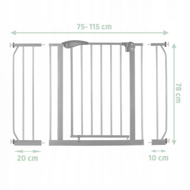 Poarta siguranta 75-115 cm nukido 718301 - gri edeedi718301