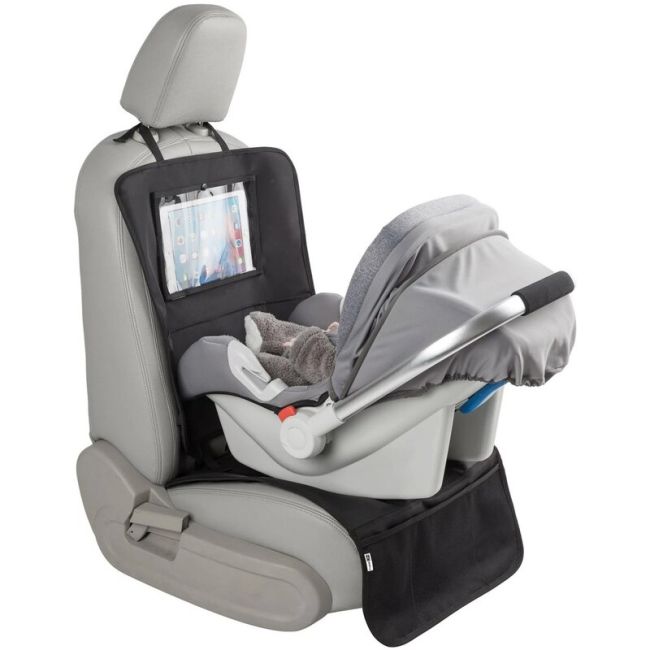 Protectie scaun auto, Bancheta si spatar, Cu organizator, 3 in 1, Dimensiune 123x48.5 cm, FreeON, Negru BYN45708