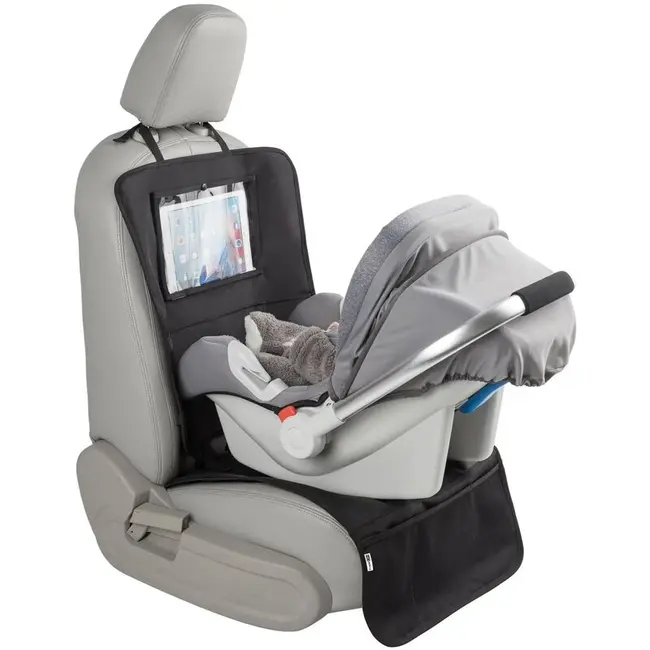 Protectie scaun auto, Bancheta si spatar, Cu organizator, 3 in 1, Dimensiune 123x48.5 cm, FreeON, Negru BYN45708