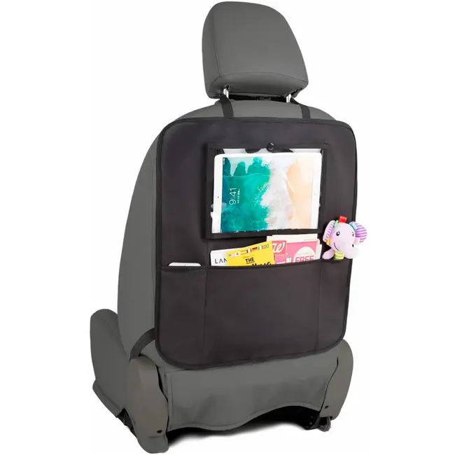 Protectie scaun auto, Bancheta si spatar, Cu organizator, 3 in 1, Dimensiune 123x48.5 cm, FreeON, Negru BYN45708