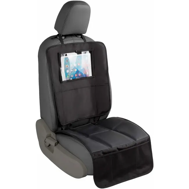 Protectie scaun auto, Bancheta si spatar, Cu organizator, 3 in 1, Dimensiune 123x48.5 cm, FreeON, Negru BYN45708