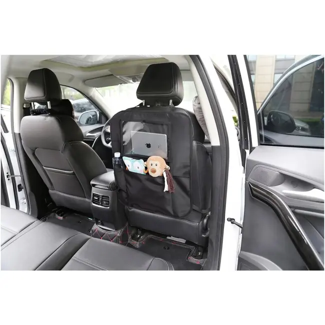 Protectie scaun auto, Bancheta si spatar, Cu organizator, 3 in 1, Dimensiune 123x48.5 cm, FreeON, Negru BYN45708