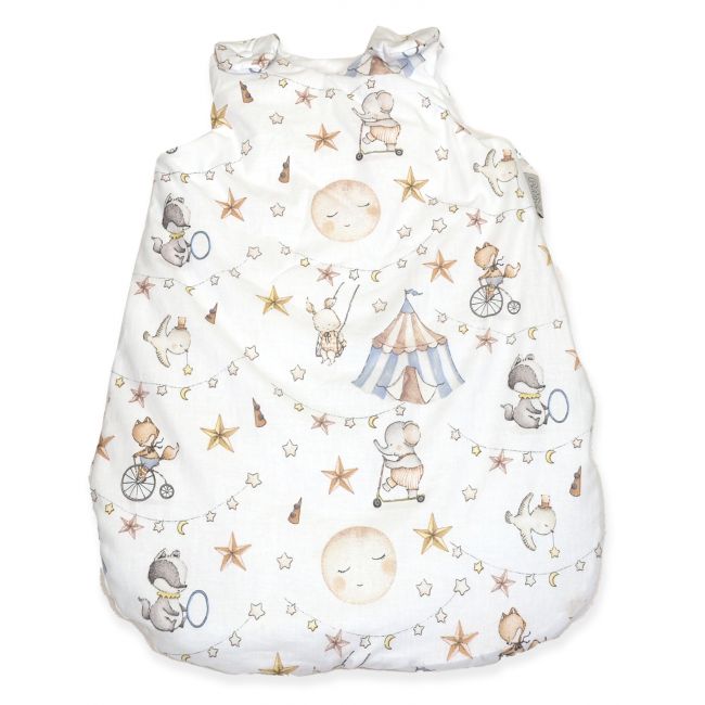 Sac De Dormit Din Bumbac Cu Umplutura Antialergica Babysoft   Circ Blue, 0-3 Luni Pjb84604