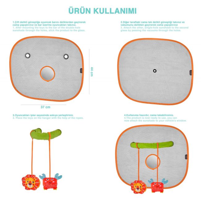 Set 2 parasolare cu jucarii si oglinda, BabyJem, 44x37 cm JEMbj_774