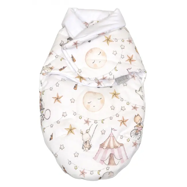 Sistem De Infasare, Baby Swaddle Din Bumbac Cu Umplutura Antialergica Babysoft, Circ Roz Pjb84589