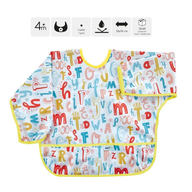 Sort cu maneci pentru activitati BLW, BabyJem, 33x74 cm (Model: Avocado) JEMbj_7843