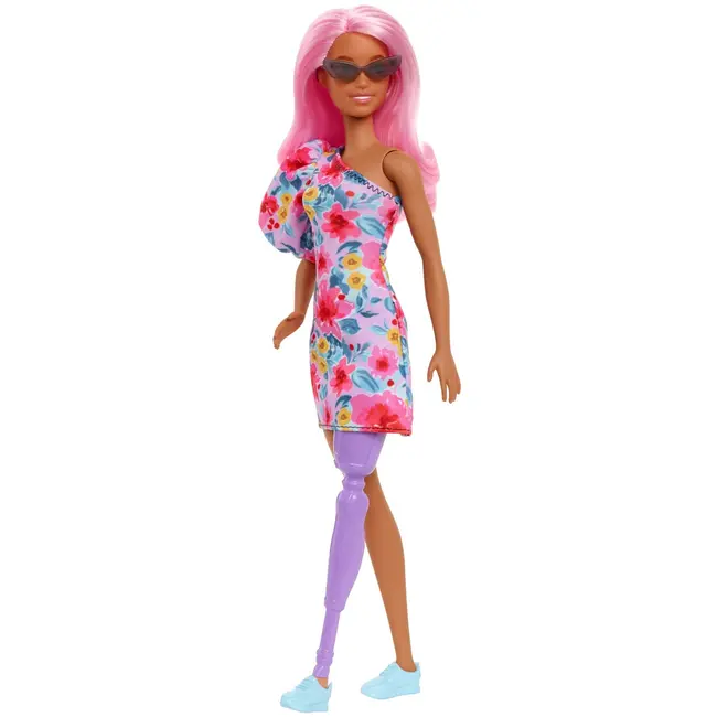 PAPUSA BARBIE FASHIONISTA CU PAR ROZ SI PICIOR PROTETIC VIVMTFBR37_HBV21