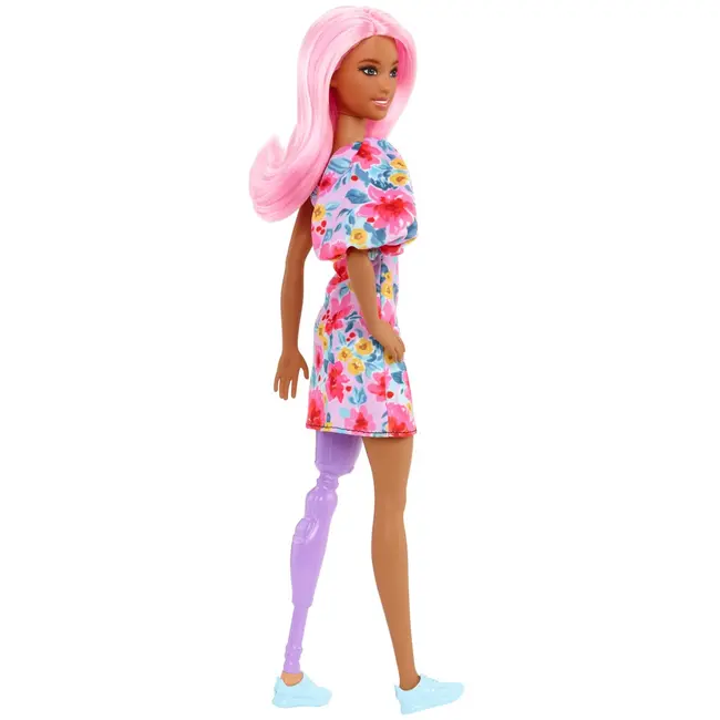 PAPUSA BARBIE FASHIONISTA CU PAR ROZ SI PICIOR PROTETIC VIVMTFBR37_HBV21