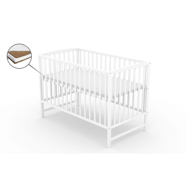 Patut fara sertar vessanti ares - alb + saltea cocos 8 cm   edeedipfsvaa_s8