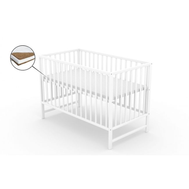 Patut fara sertar vessanti clasico alb + saltea cocos 12 cm  edeedipfsvca_s12