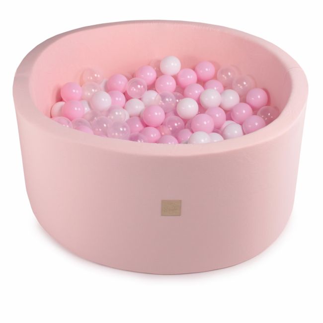 Piscina Uscata Cu 250 De Bile (alb Perlat, Transparent, Roz Pastel) Meowbaby  , Amour, 90x40 Cm, Roz Deschis Pjbb002020