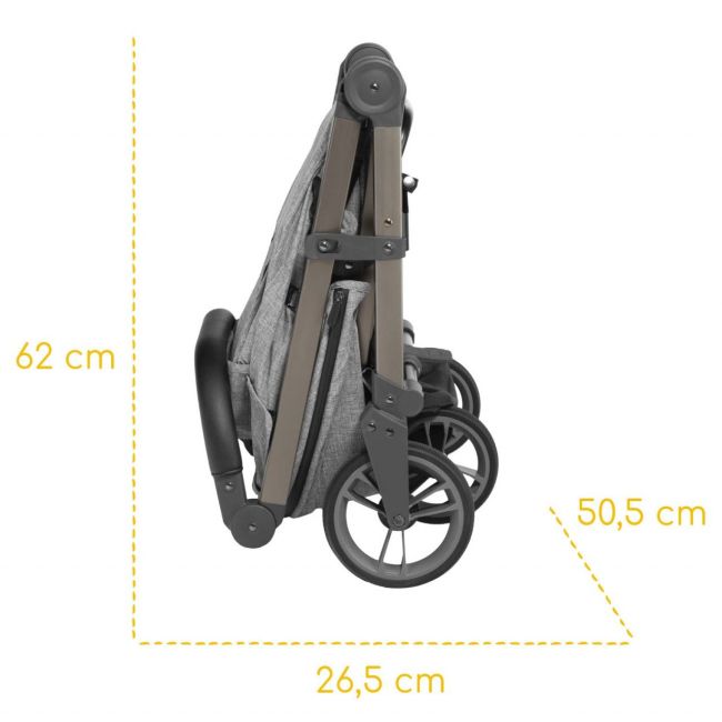 Carucior sport pliabil Skiddou Mell Normandic dream, ultracompact pentru calatorii, Gri deschis JEMsk_2020062