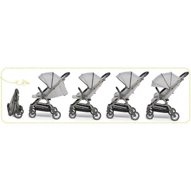 Carucior sport pliabil Skiddou Mell Normandic dream, ultracompact pentru calatorii, Gri deschis JEMsk_2020062
