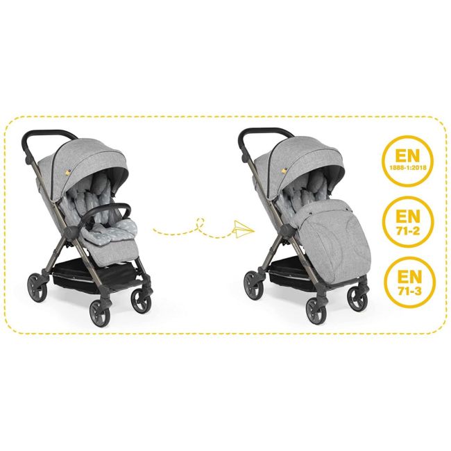 Carucior sport pliabil Skiddou Mell Normandic dream, ultracompact pentru calatorii, Gri deschis JEMsk_2020062