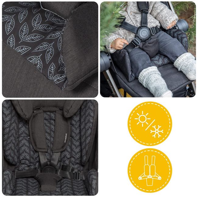 Carucior sport pliabil Skiddou Mell Onyx, ultracompact pentru calatorii, Negru JEMsk_2020061
