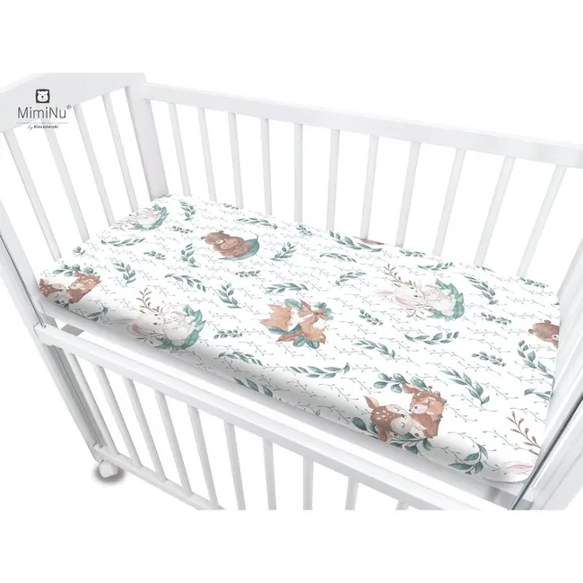 MimiNu - Cearceaf cu elastic pentru patut co-sleeper, Vera, Dimensiune 89 x 51 cm, Din bumbac certificat Oeko Tex Standard 100, Lulu Natural BYN6426972017534