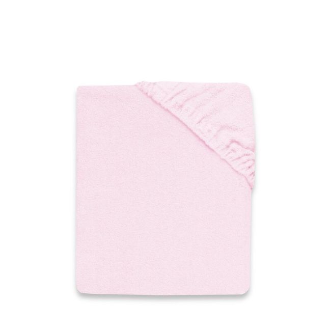 Qmini - Cearceaf cu elastic pentru patut leagan sau patut co-sleeper, Dimensiune 90x40 cm, Din bumbac jersey, Material certificat Oeko Tex Standard 100, Pink BYN6426972017930
