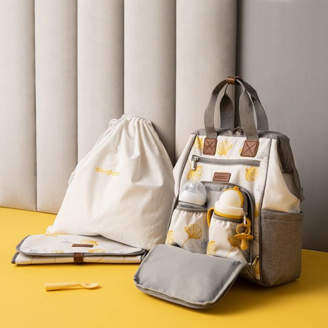 Rucsac multifunctional mamici Astrid, Skiddou, Vanilla delight, Galben JEMsk_2080016