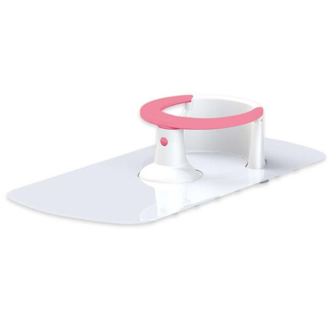 Scaun de baie cu covoras antiderapant - roz