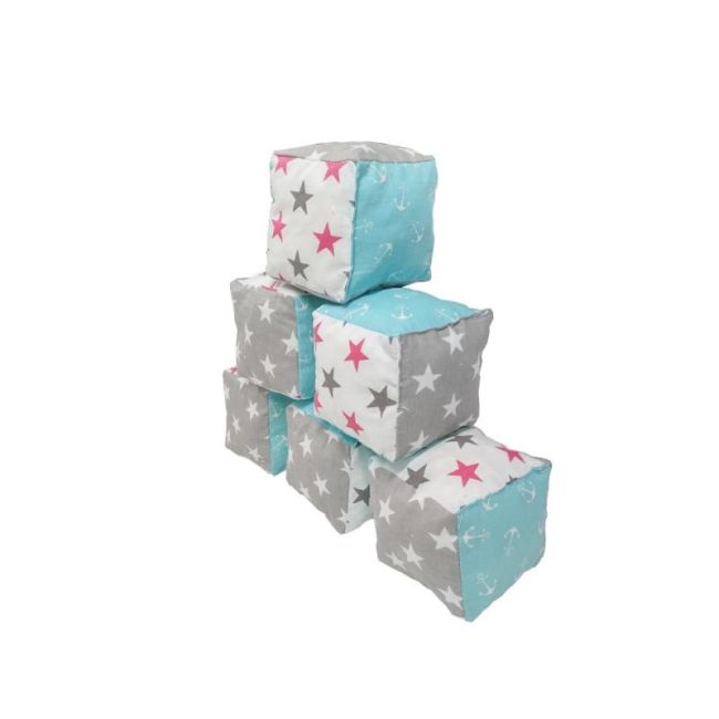Set 6 cuburi de joaca textile MyKids 10x10 cm 00086166