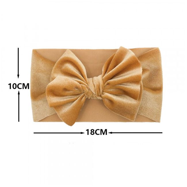 Bentita lata din catifea cu fundita (marime disponibila: 0-12 luni, culoare: crem) mdx-21164-r26.0-12 luni-crem