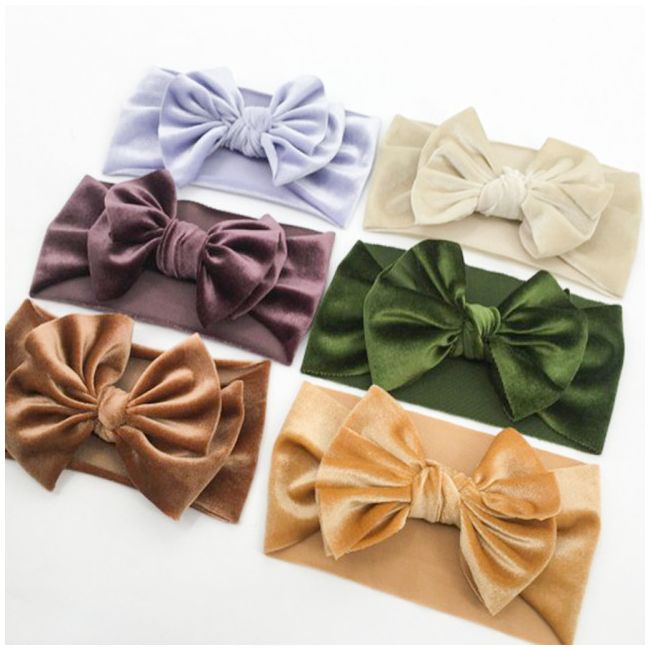 Bentita lata din catifea cu fundita (marime disponibila: 0-12 luni, culoare: crem) mdx-21164-r26.0-12 luni-crem