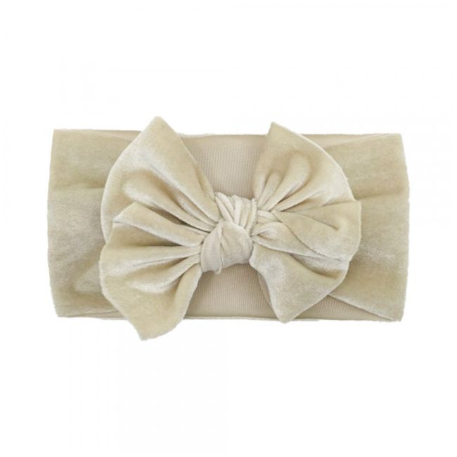 Bentita lata din catifea cu fundita (marime disponibila: 0-12 luni, culoare: crem) mdx-21164-r26.0-12 luni-crem