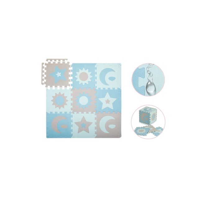 Covoras de joaca puzzle 120x120 cm Momi, Nebe - Blue KRTAKCE00031