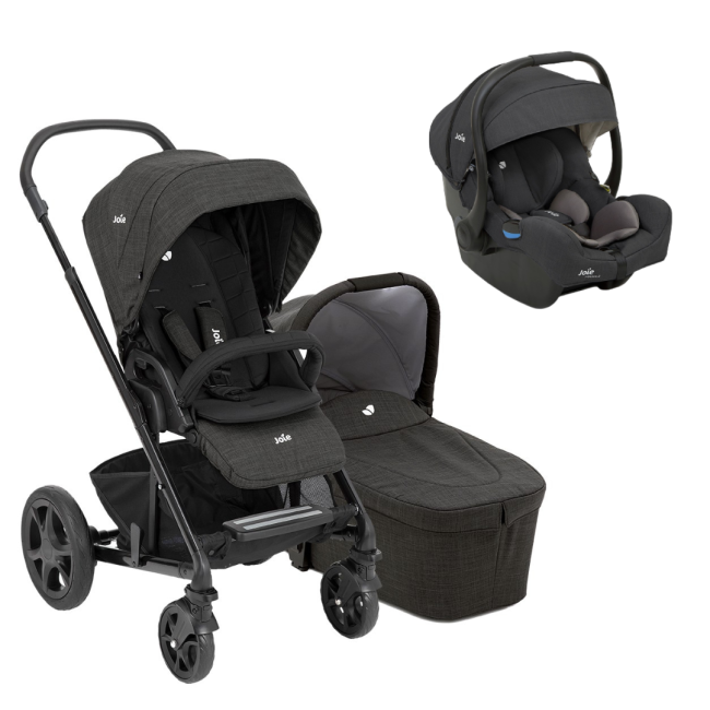 Joie - carucior pentru copii multifunctional 3 in 1 chrome dlx pavement/ i-gemm shale (carucior chrome dlx +landou pavement+ scoica i-gemm shale) bbbs1201mapav000trio