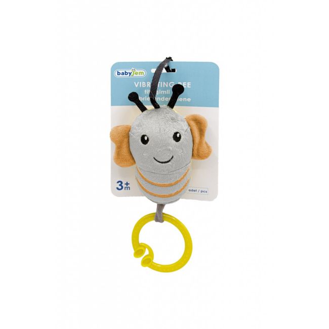 Jucarie cu vibratii pentru bebelusi BabyJem, Albinuta din plus, 6 luni+ (Culoare: Gri) JEMbj_8321