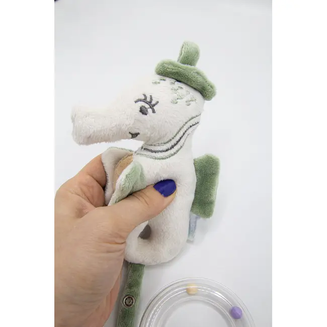 Jucarie zornaitoare BabyJem, Calut de mare din plus, 3 luni+ (Culoare: Verde) JEMbj_8181