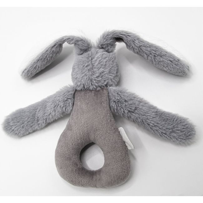 Jucarie zornaitoare bebelusi BabyJem, Iepuras din plus, 3 luni+ (Culoare: Gri) JEMbj_8422