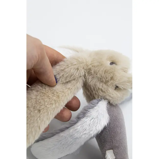 Jucarie zornaitoare bebelusi BabyJem, Iepuras din plus, 3 luni+ (Culoare: Maro) JEMbj_8421