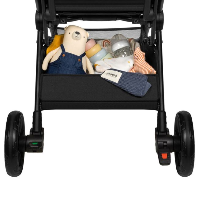 Lionelo - Carucior sport Cloe, De la nastere, Cu accesorii, Cadru din aluminiu, 0-22 kg, Usor, Pliabil cu o singura mana, Ideal pentru toate tipurile de suprafete, Gri BYNLO-CLOE_GREY_STONE