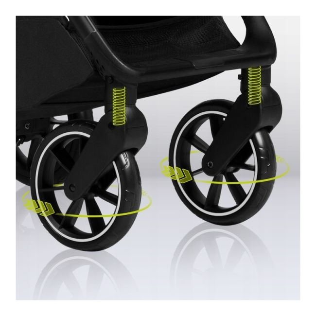 Lionelo - Carucior sport Cloe, De la nastere, Cu accesorii, Cadru din aluminiu, 0-22 kg, Usor, Pliabil cu o singura mana, Ideal pentru toate tipurile de suprafete, Gri BYNLO-CLOE_GREY_STONE