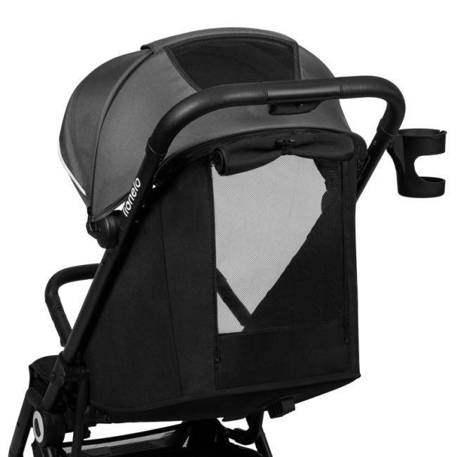 Lionelo - Carucior sport Cloe, De la nastere, Cu accesorii, Cadru din aluminiu, 0-22 kg, Usor, Pliabil cu o singura mana, Ideal pentru toate tipurile de suprafete, Gri BYNLO-CLOE_GREY_STONE