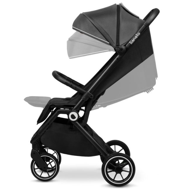 Lionelo - Carucior sport Cloe, De la nastere, Cu accesorii, Cadru din aluminiu, 0-22 kg, Usor, Pliabil cu o singura mana, Ideal pentru toate tipurile de suprafete, Gri BYNLO-CLOE_GREY_STONE